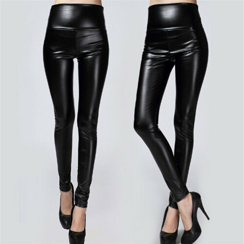 Thickened Leggings Skinny Pants Women Leather Warm Pants High Waisted Trouserâ„–[