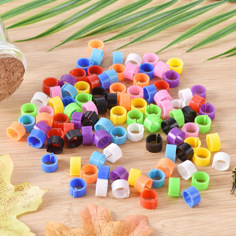100x bird rings 8mm leg bands clip pigeon dove chicks duck bantam poultry 3C