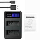 LP-E5 LCD Dual Port USB Battery Charger for Canon EOS 1000D 500D 450D Kiss