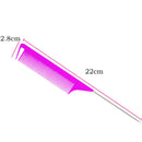 2pcs Hairdresser Barber Metal Pin Tail Rat Tail Comb For Hair Styling
