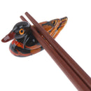 Duck wooden chopsticks holder creative decoration chopsticks pillow dish rac@