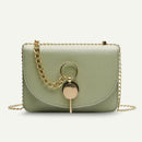 Fashion Women Messenger Bag Leather Pure Color Chain Shoulder Bag (Green) A