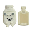 Soft Rubber Safety Home Hot Water Bottle Cold Relief Keep Warm With Fleece Cover