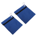 2x Compact Golf Ball Bag Holder Zipper Pouch Storage Bags with Clip for Training