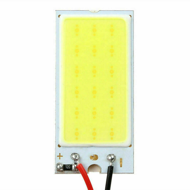5 Packs White COB Led Panel Dome Light Interior Lamp 12V + T10 Festoon Adapters