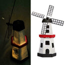 Solar power Windmill Lighthouse Spinner Garden Lawn mu Lamp Lights Decor LE C3N8