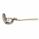 Bronze 3 Horse Engrave Quartz Pocket Watch Necklace Z2R1