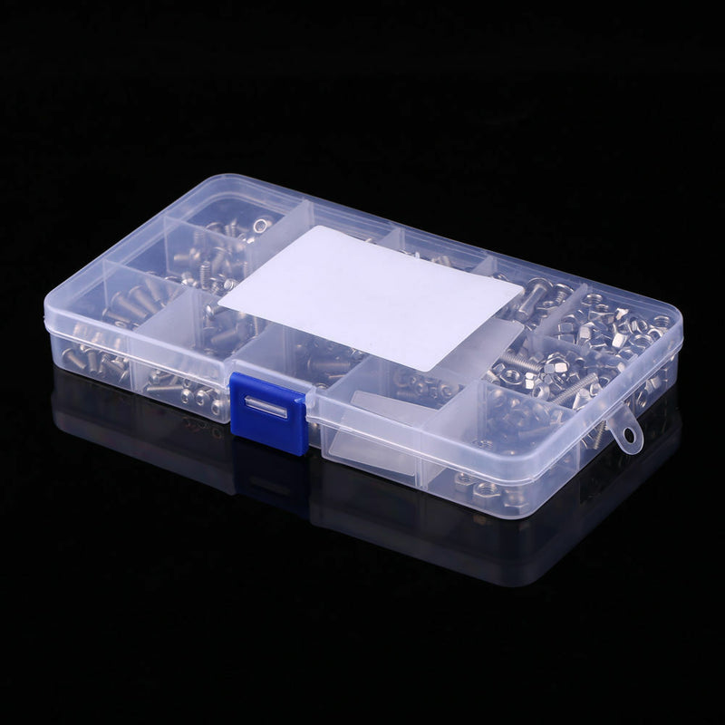 440pcs M3 M4 M5 304 Stainless Steel Hex Socket Button Head Bolts Screws Nuts Kit