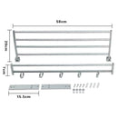 Wall Mounted Towel Rack Holder Hook Hanger Bar Shelf Storage Rail Bathroom A9B9