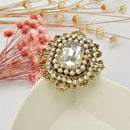 Women Crystal Diamant Flower Bouquet Button Brooch Pin Scraf Wedding Bridal