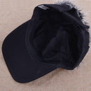 GRAY&BLACK Toupee Wig Hairpiece Baseball Hat Sun Visor Cap Adjustable Hook Loop