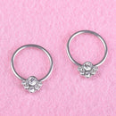 1Pair Surgical Steel Crystal Septum Nose Ring Segment Helix Tragus Ring Hoop ME