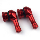 1 Pair Motorcycle Wheel Tire Valves Stem Cap Air Tire Cover 90 Degree 17mm CNC