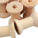 10Pcs Wooden Empty Thread Spools Natural Color 29mm x23mm M5M3