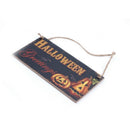 Halloween Greetings Pumpkin Hanging Wall Sign Decoration Rectangle Wood Han