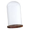 Glass Display Dome Cloche Bell Jar With Wooden Base for DIY Decor_Brown F