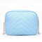 Women Simple Leather Crossbody Bag Chain Shoulder Messenger Handbag (Blue)