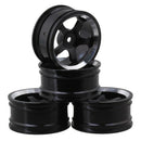 4PCS RC Black Wheel Rim with 5-Spoke plastic DIA 52mm Fits for 1/10 On-road