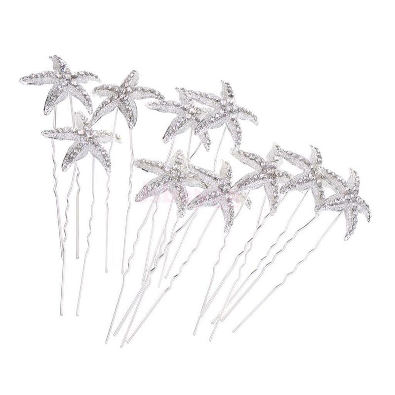 10 Pieces Glitter Crystal Headpiece U-shaped Bridal Lady Party Hair Jewelry