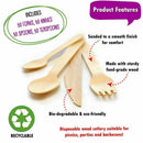 Disposable wooden tableware 200 pieces - 50x spoons, 50x forks, 50x knives, R5B8