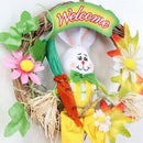 Easter Bunny Wreath Scarecrow Home Decor Wall Door Hanging Ornament 2Pcs(On V5H3