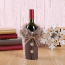2Pcs Christmas Sweater Wine Bottle Cover, Newest Collar and Button Coat Des