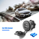 4.2A Dual USB Charger Socket with Touch Switch + 2 Terminals for Car Motorcycle