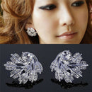 Fashion Luxury Full Shining Rhinestone Feather Earrings Party Jewelry Nice JR
