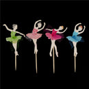24pcs ballerina fairy cupcake topper dancing girl cake insert card party M&O