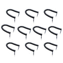 10Pcs RJ11 Male to Male Curley Telephone Extension Coil Cable Cord 2m Black
