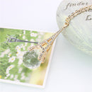 New Womens Paris Eiffel Tower Transparent Crystal Ball Pendant Long Necklace ON