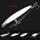 5x Fishing Lure Bait Kit Luminous VIB Popper Crank Minnow Pencil Glow Lures JR