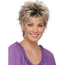 Womens Short Fluffy Wavy mixed Blond Brown Curly Natural Hair Wigs: