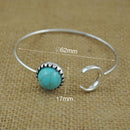 Fashion Moon Open Charm Bracelet Natural Turquoise Stone Bracelets Bangle  Z