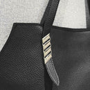 4pcs/set Solid Color Totes Women Leather Shoulder Card Bags Clutch (Black)