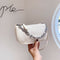 Alligator Pattern Shoulder Totes Bag Women Leather Chain Handbag (Beige) A#S