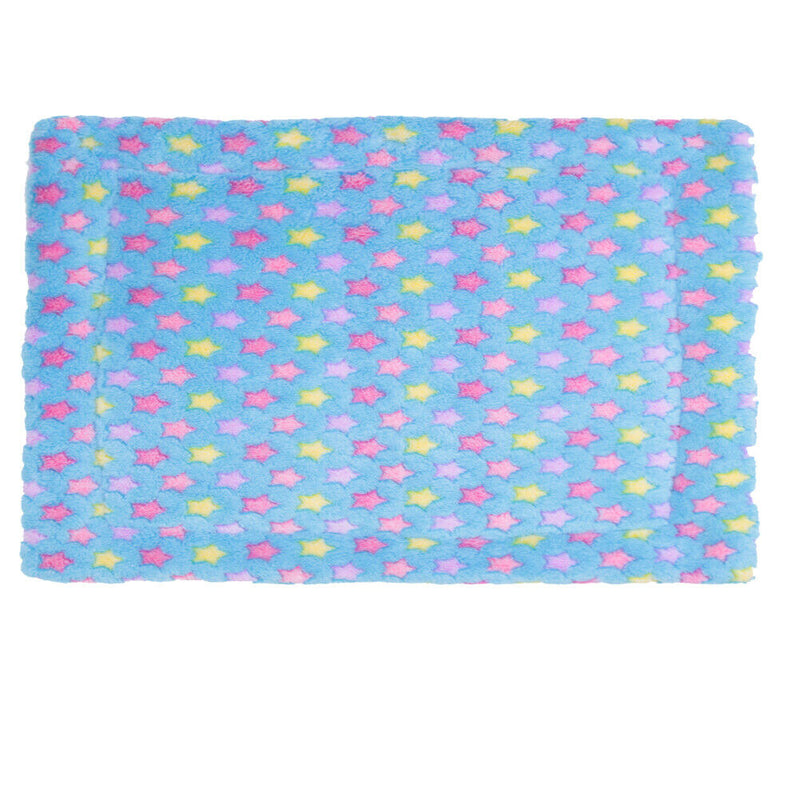 Dog Cat Blanket Pet Cushion Bed Soft Velvet Winter Warm Sleep Mat(Blue L) SN9F