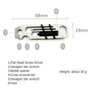 6 in 1 EDC Gadget Outdoor Equipment Camping Keychain Supplies Bottle Opener