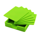 Drinks Coasters Set of 6 Cup Pad Mat Green Silicone Mug Coaster with Holder