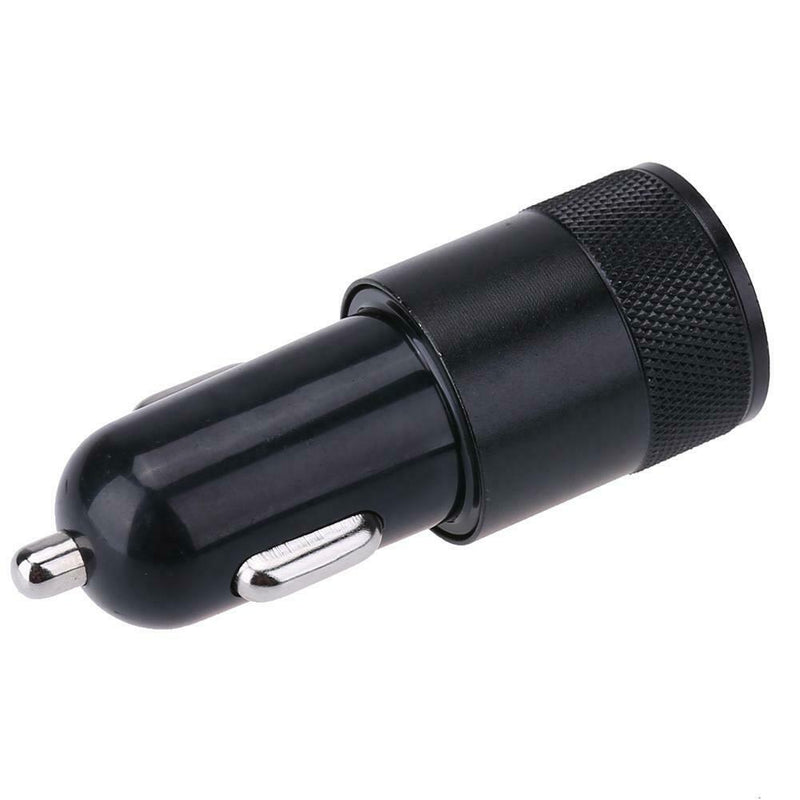 Metal Dual USB 2.1A Car Cigarette Lighter Adapter Charger(Black) A