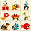 Wooden Montessori Geometry Block Animal Puzzle Jigsaw Early Congnition Toys