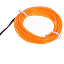 Orange Flexible EL Wire Neon Light 5M Dance Party Decor+Controller