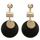 4X(Temperament Wild Round Earrings Geometric Hollow Alloy Pendant Earrings C7R6)