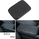 Universal Car Armrest Pad Cover Auto Center Console PU Leather Cushion Black