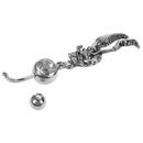 Little Mermaid Navel Rhinestone Belly Ring Body Button Bars Jewellery, Silv O8W5