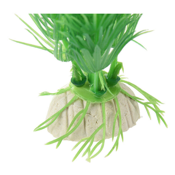 10pcs Green Plastic Plants Aquarium Fish Tank Decoration Ornament Y7B8