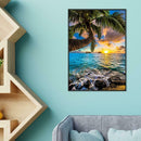 5D DIY Full Drill Diamond Painting Coconut Tree Sea Cross Stitch Embroidery