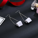 Metal Dangle Drop Earrings Rolling Tissue for Women Ear Hook Jewelry Gift