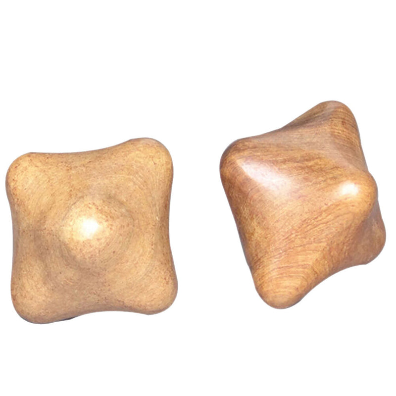 2x NEW Massage Hand Palm Reflexology Relaxation Wood Wooden Star Tool3cQ