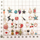30pcs/lot Enamel Alloy Mixed Charms Pendant Jewelry DIY Craft Making Color FT